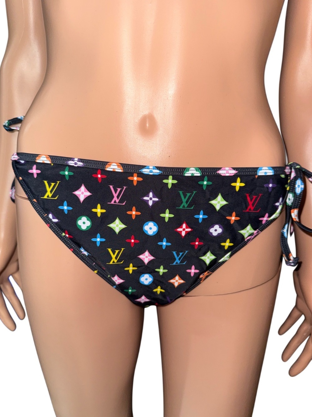 Colorful Monogram Print Triangle Bikini Set - Picture 2 of 6
